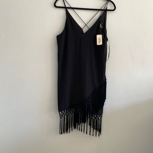 Fringe Strappy Little Black Dress